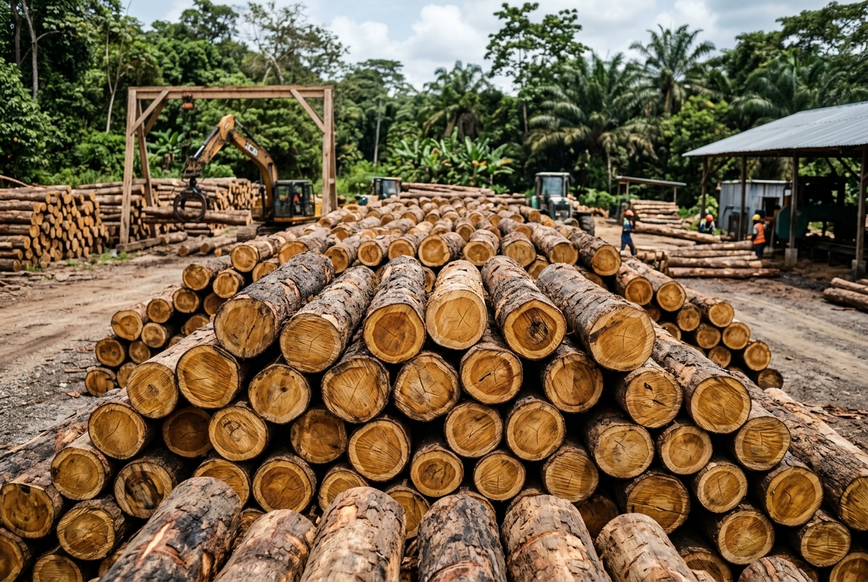 African Teak Logs